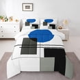 thumbnail image 1 of Manfei Geometric Stripes Bedding Comforter Set,Minimalist Geometric Aesthetic Twin Comforter Sets,Blue White Black Bedding Set,Breathable Home Decor,2-Piece, 1 of 8