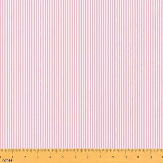Manfei Geometric Stripes Fabric by the Yard 1 Yard, Contemporary Lines Home Decor Fabric by the Yard, Pink White