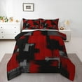 thumbnail image 1 of Manfei Geometric Artwork Bedding Comforter Set,Modern Graffiti Twin Comforter Sets,Gradient Red Black Bedding Set For Child,Microfiber Bedroom Decor Reversible,2pcs, 1 of 8
