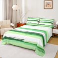 thumbnail image 1 of Manfei Geometric Artwork Queen Sheet Sets,Modern Graffiti Stripes Flat Sheet,Green White Queen Fitted Sheet For Child,Microfiber Bedroom Decor,4-Piece, 1 of 7