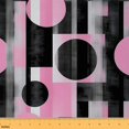 thumbnail image 1 of Manfei Geometry Circle Lines Fabric by the Yard (2 Yards), Contemporary Abstract Decorative Fabric by the Yard, Pink Black Aesthetic Sewing & Crafting Fabric, Luxurious Bedroom Decorative, 1 of 6