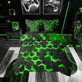 thumbnail image 1 of Manfei Geometric Honeycomb 7-Piece Twin Bedding Sets,Modern Minimalism Geometric Bedding Comforter Set,Green Black Hexagon Sheet Sets For Teens,Ultra Soft Home Decor Reversible, 1 of 8