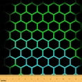 thumbnail image 1 of Manfei Geometric Honeycomb Fabric by the Yard (5 Yards), Green Hexagon Decorative Fabric by the Yard, Black Teal Sewing & Crafting Fabric, 1 of 6