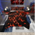 thumbnail image 1 of Manfei Geometric Honeycomb Full Size Comforter Sets,Modern Minimalism Geometric Bedding Comforter Set,Black Red Hexagon Bedding Sets For Teens,Ultra Soft Home Decor Reversible,3-Piece, 1 of 8