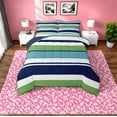 thumbnail image 1 of Manfei Geometric Lines King Size Comforter Sets,Minimalism Geometric Stripes Bedding Comforter Set,Green Blue White Bedding Set For Girls Boys,Super Cozy Room Decor Reversible,3-Piece, 1 of 8