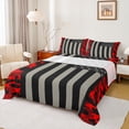 thumbnail image 1 of Manfei Geometric Striped Lines Bed Sheets,Army Camo King Sheets,Red Black Gray Sheet Set For Kids,Breathable Home Decor,4-Piece, 1 of 7