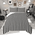 thumbnail image 1 of Manfei Geometric Vertical Stripe Full Size Comforter Sets, Boys White Black Bedding Comforter Set, Minimalist Simple Art Bedding Sets, Super Cozy Room Decor Reversible 3 Pieces, 1 of 8