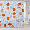 thumbnail image 1 of Manfei Ghost With Bow Halloween Shower Curtain 72Wx84L,Thanksgiving Pumpkin Print Bathroom Shower Curtain, 1 of 5
