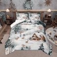 thumbnail image 1 of Manfei Gingerbread House Reindeer Full Size Comforter Sets, Green Pine Tree Bedding Comforter Set, White Winter Snow Bedding Sets for Children, Lightweight Room Decor, 3-Piece Reversible, 1 of 8