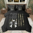 thumbnail image 1 of Manfei Girl Retro Bowknot Bedding Comforter Set 7pcs, Western American Flag Queen Bedding Sets, Camo Abstract Ombre Reversible Queen Sheet Sets, Microfiber Bedroom Decor, 1 of 7