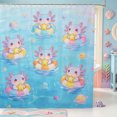 thumbnail image 1 of Manfei Girls Axolotl Shower Curtain 72Wx84L,Ocean Animal Bathroom Shower Curtain, 1 of 5