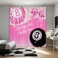 thumbnail image 1 of Manfei Girls Billiards Blackout Curtains Set of 2 (38x54 Each), Lucky Girl Lucky Me Print Living Room Curtains, Hot Pink Leopard, 1 of 5