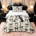 thumbnail image 1 of Manfei Girls Black Letter Monogrammed A Twin Comforter Sets 3-Piece,Kids Teens Ribbon Bow Knot Polka Dots Bedding Set,Super Cozy Room Decor, 1 of 6