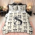 thumbnail image 1 of Manfei Girls Black Letter Monogrammed S Twin Bedding Sets 7-Piece,Kids Teens Ribbon Bow Knot Polka Dots Bedding Comforter Set,Luxury Bedroom Decor, 1 of 7