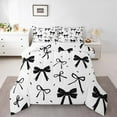 thumbnail image 1 of Manfei Girls Black Ribbon Bedding Comforter Set, Cartoon Bowknot Bow-tie Twin Comforter Sets, Princess Bow Style Reversible Bedding Set, Super Cozy Room Decor, 2-Piece, 1 of 8