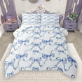 thumbnail image 1 of Manfei Girls Bow Bowtie Full Size Comforter Sets,Retro Bowknot Bedding Comforter Set,Sky Blue White Bedding Sets For Girls,Ultra Soft Home Decor Reversible,3 Pieces, 1 of 9