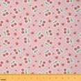 thumbnail image 1 of Manfei Girls Cherry Sewing & Crafting Fabric (1 Yard), Kawaii Polka Dots Home Decor Fabric by the Yard, Red Love Heart Print DIY Fabric, 1 of 6