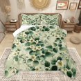 thumbnail image 1 of Manfei Girls Chic Floral Blossoms 3 Pieces Queen Comforter Set,Spring Graden Ultra Soft Bedding Sets,Green White Bedding Comforter Set,Breathable Home Decor, 1 of 8