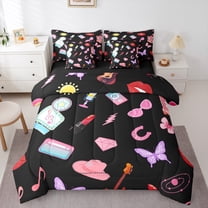 Manfei Girls Kawaii Princess Twin Bedding Sets 7-Piece, Cartoon Modern Fashion Bedding Comforter Set, Cowboy Cowgirl Reversible Sheet Sets, Luxury Bedroom Decor