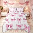 thumbnail image 1 of Manfei Girls Kawaii Ribbon Bow Queen Comforter Set 3pcs,Kids Teens Dreamy Princess Bowknot Bedding Comforter Set,Pink Reversible,Microfiber Bedroom Decor, 1 of 6