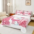 thumbnail image 1 of Manfei Girls Kawaii Snowman Queen Sheet Set (4-Piece) - Pink Xmas Tree Ultra Soft Merry Christmas Home Decor, 1 of 7