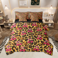 thumbnail image 1 of Manfei Girls Leopard Print Bedding Comforter Set 7-Piece, Kawaii Cherry Bow King Bedding Sets, Brown Cheetah Print Bed Sheets, Breathable Home Decor, 1 of 8