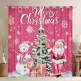 thumbnail image 1 of Manfei Girls Merry Christmas Black Out Curtains, Pink Santa Claus Snowman Curtains Pack of 2 (42x63 Each), Xmas Tree Gifts Bedroom Curtains, Luxury Bedroom Decor, 1 of 6