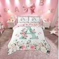 thumbnail image 1 of Manfei Girls Monogrammed Letter A Bedding Comforter Set, Chic Floral Twin Comforter Sets, Cute Butterfly Bedding Set, Super Cozy Bedroom Decor, Reversible 2 Pieces, 1 of 8