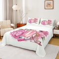 thumbnail image 1 of Manfei Girls Perfume Full Sheet Set, High Heels, Pink Flower, 4-Piece Luxury, 1 of 7
