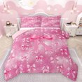 thumbnail image 1 of Manfei Girls Personalized Gifts Bedding Comforter Set,Pink Letter K Twin Comforter Sets,Chic Bow Knot Ribbon Bedding Set For Princess,Lightweight Room Decoration Reversible,2pcs, 1 of 8