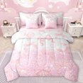 thumbnail image 1 of Manfei Girls Pink Bowknot 7-Piece Twin Bedding Sets,Cartoon Bow Tie Bedding Comforter Set,Princess Bowtie Ribbon Sheet Sets For Kids,Ultra Soft Home Decor Reversible, 1 of 8