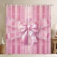 thumbnail image 1 of Manfei Girls Pink Ribbon Bowknot Curtains Pack of 2 (42x84 Each),Geometric Stripes Curtains Blackout,Dreamy Princess Bedroom Curtains,Microfiber Bedroom Decor, 1 of 6