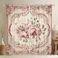 thumbnail image 1 of Manfei Girls Pink Rose Black Out Curtains, Anniversary Flower Floral Curtains Pack of 2 (42x63 Each), Western Bohemian Mandala Bedroom Curtains, Black Out Curtains Home Decor, 1 of 6
