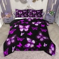 thumbnail image 1 of Manfei Girls Purple Butterfly Bedding Comforter Set, Romantic Animal Twin Comforter Sets, Kawaii Princess Style Reversible Bedding Set, Microfiber Bedroom Decor, 2-Piece, 1 of 9