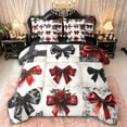 thumbnail image 1 of Manfei Girls Red Ribbon Bowtie Twin Bedding Sets 7-Piece,Gothic Romantic Roses Bedding Comforter Set for Kids Teens,Black Reversible,Super Cozy Room Decor, 1 of 7