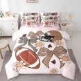 thumbnail image 1 of Manfei Girls Rugby 7 Pieces Bedding Comforter Set,Lovely Bow Tie Full Bedding Set,Girl Bowtie Daisy Fitted Sheet Flat Sheet For Children,Breathable Home Decor Reversible, 1 of 8