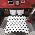 thumbnail image 1 of Manfei Girls White Black 7-Piece Twin Bedding Sets,Cartoon Loves Print Bedding Comforter Set,Romantic Theme Sheet Sets For Kids,Microfiber Bedroom Decor Reversible, 1 of 8