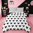 thumbnail image 1 of Manfei Girls White Black Queen Comforter Set,Cartoon Loves Print Bedding Sets,Romantic Theme Bedding Comforter Set For Kids,Microfiber Bedroom Decor Reversible,3 Pieces, 1 of 8