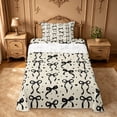 thumbnail image 1 of Manfei Girly Bowknot Twin Sheet Sets For Kids,Black Ribbon Bow Print Bedding For Girls,3 Pieces, 1 of 6