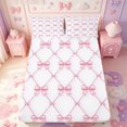 thumbnail image 1 of Manfei Girly Bowtie Fitted Sheet Full,Cute Pink Bow Bed Set,3-Piece,1 Fitted Sheet and 2 Pillowcases, 1 of 6