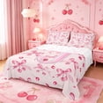 thumbnail image 1 of Manfei Girly Cherry Bow Design Queen Sheet Sets For Girls,Letter J Alphabet Initial Bed Set,4pcs, 1 of 6