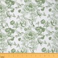 thumbnail image 1 of Manfei Girly Green Flower 10-Yard Sewing Fabric, 1 of 6