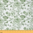 thumbnail image 1 of Manfei Girly Green Flower Fabric by the Yard (5 Yards), Vintage Bird Decorative Fabric by the Yard, Botanical Plant Floral Sewing & Crafting Fabric, 1 of 6