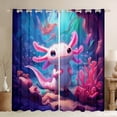 thumbnail image 1 of Manfei Girly Pink Axolotl Blackout Curtains Set of 2 (52x84 Each), Kawaii Cartoon Sealife Window Curtains, Marine Ocean Coral Curtains and Drapes, Curtains and Drapes Home Decor, 1 of 6