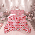 thumbnail image 1 of Manfei Girly Pink Bow-tie Bedding Comforter Set, Cartoon Fruit Strawberry Twin Comforter Sets, Kawaii Floral Reversible Bedding Set, Super Cozy Room Decor, 2-Piece, 1 of 8