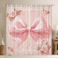thumbnail image 1 of Manfei Girly Pink Bowknot Curtains Pack of 2 (42x84 Each), Vintage Romantic Rose Curtains Blackout, Fairy Tale Princess Bedroom Curtains, Curtains and Drapes Decor, 1 of 6