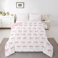 thumbnail image 1 of Manfei Girly Pink Bowknot Queen Comforter Set, Cartoon Princess Bowknot Bedding Sets, Teen Boy Girl Kid Reversible Bedding Comforter Set, Super Cozy Room Decor, 3pcs, 1 of 8