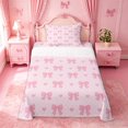 thumbnail image 1 of Manfei Girly Pink Bowknot Twin Sheet Sets For Kids,Dreamy Princess Style Aesthetic Bedding,3 Pieces, 1 of 6