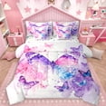 thumbnail image 1 of Manfei Girly Pink Butterfly 7-Piece Twin Bedding Sets for Girls, Fairy Tale Bedding Comforter Set, Cute Watercolor Moth Reversible Sheet Sets, Microfiber Bedroom Decor, 1 of 8