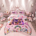 thumbnail image 1 of Manfei Girly Pink Cartoon Bedding Comforter Set, Modern Rock Music Twin Comforter Sets, Kawaii Princess Style Reversible Bedding Set, Lightweight Room Decor, 2pcs, 1 of 8